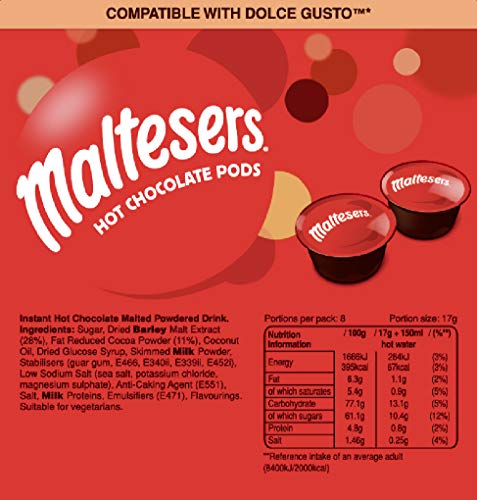 CaffeLuxe Galaxy & Maltesers Hot Chocolate - Paquete de variedad de caja doble - 8 vainas de cada sabor - Vainas compatibles con Dolce Gusto