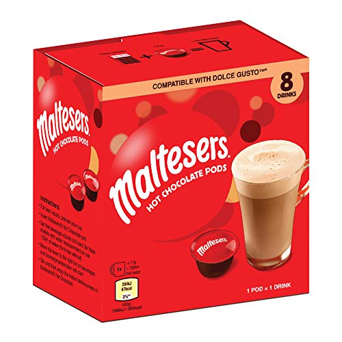 CaffeLuxe Galaxy & Maltesers Hot Chocolate - Paquete de variedad de caja doble - 8 vainas de cada sabor - Vainas compatibles con Dolce Gusto