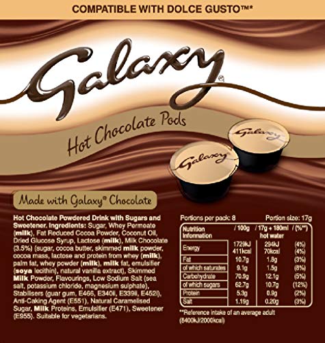 CaffeLuxe Galaxy & Maltesers Hot Chocolate - Paquete de variedad de caja doble - 8 vainas de cada sabor - Vainas compatibles con Dolce Gusto