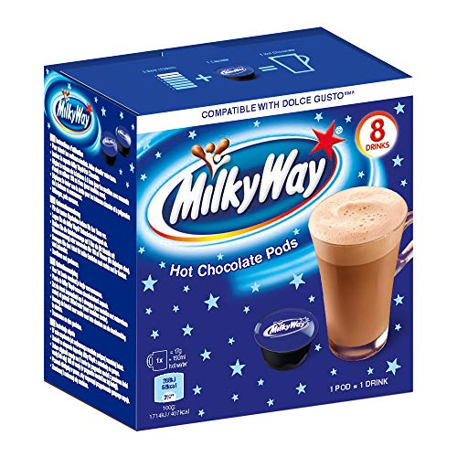 CaffeLuxe Galaxy, Milky Way & Maltesers Hot Chocolate - 8 vainas de cada sabor: vainas compatibles con Dolce Gusto