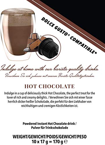 CaffeLuxe Vainas premium de chocolate caliente de una sola porción: vainas compatibles con Dolce Gusto (40 vainas, 40 porciones)