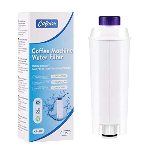 Cafoier Filtros de agua para cafetera DLSC002, filtro de agua DeLonghi con suavizante de carbón activado, compatible con ECAM, Esam, ETAM, BCO, EC (paquete de 1)