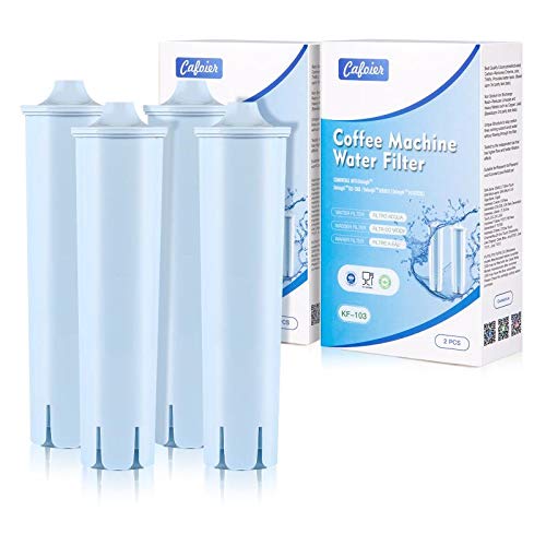 Cafoier Filtros Filtro de agua para máquina de café Jura Claris Azul, Filtro de repuesto para espresso automático compatible con Jura, compatible con ENA3/4/5/9, J9/C60/F50 (paquete de 4)