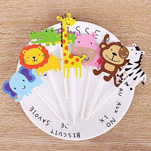 CAILI Cake Toppers,Animal Cupcake Toppers,Decoracion de Pasteles,Cake Topper Personalizado para la Decoración de la Fiesta Infantil Kids Baby Shower (10 Sets,70 Piezas)