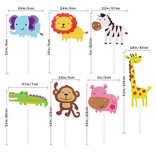 CAILI Cake Toppers,Animal Cupcake Toppers,Decoracion de Pasteles,Cake Topper Personalizado para la Decoración de la Fiesta Infantil Kids Baby Shower (10 Sets,70 Piezas)