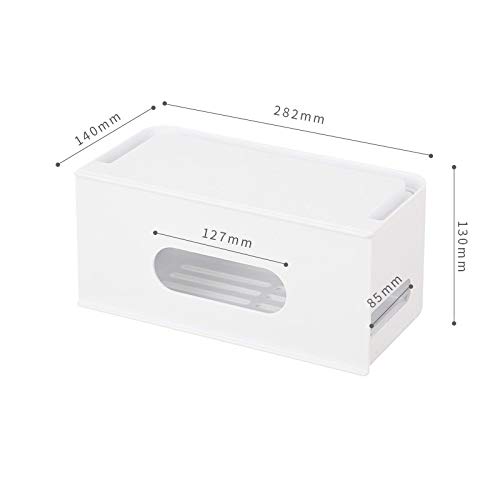 Caja de almacenamiento de artículos varios Tracción de material sintético Tipo de caja de escritorio cable de alimentación de almacenamiento de almacenamiento, conveniente for la sala de estar Dormito