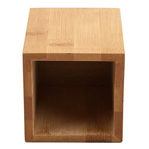 Caja de almacenamiento de bambú, para bolígrafos oficina escuela escritorio lápices organizador de madera multifunción 8*8*10cm