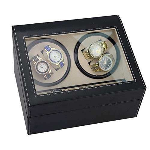 Caja de almacenamiento de reloj de cuero para diez Caja de reloj de la caja de la cabeza del doble de la PU Negro Motor eléctrico Caja de reloj Shaker reloj mecánico de cuerda automática de la coctele