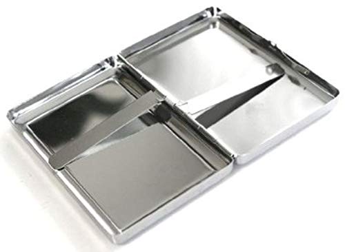 Caja de Cigarrillos Rey de Doble Cara, ganadería Paisaje Mare Pasto Cigarrillos Caja Metal Plata para 14 Cigarrillos