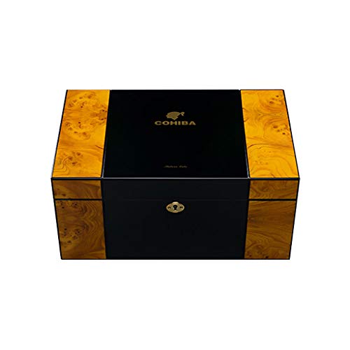 Caja de cigarros - humidor de cigarros portátil Humedad Constante humidificado Cedro Cubano Caja de cigarros (Color : Negro)