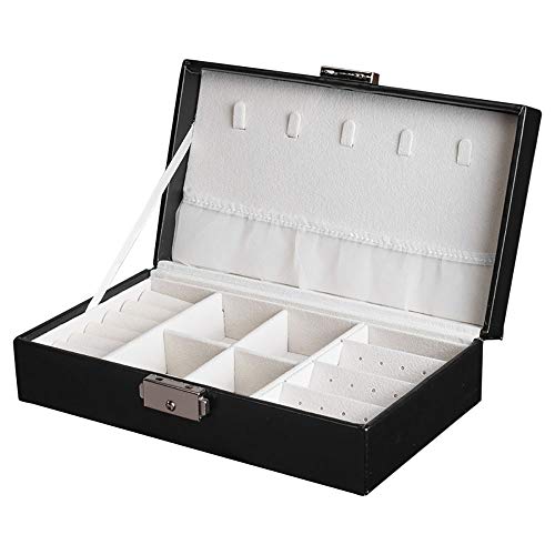 Caja de Joyería de Mujer De Cuero Joyero De Almacenamiento Portátil Regalos Anillo De Collar De Alquiler De Las Mujeres Almacenamiento de Maquillaje y Accesorios ( Color : Blanco , Size : Free size )