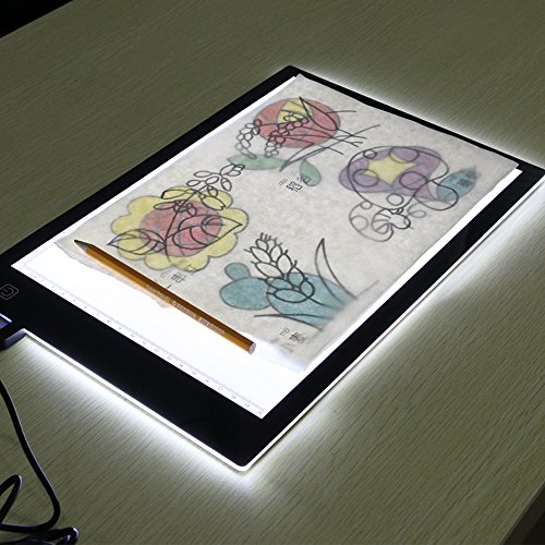 Caja de Luz Para Calcar,LED Light Tracing Pad,Dibujo Copiadora Escritorio Protección Ojos Diseño A4 Tacto Ligereza Ajustable Inteligente para el artista Cartón Hacer Sketch Diseño(Professional)