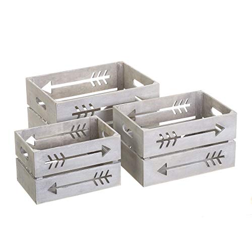 Caja de Madera de Fruta Gris étnica para decoración Factory - LOLAhome