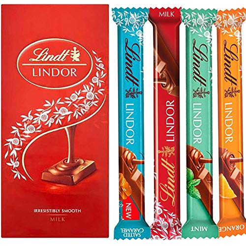 Caja De Regalo De Selección De Chocolate Con Leche Premium - Barras Lindor De Chocolate Con Leche Disponibles, Napolitains, Nocciolatte Bar