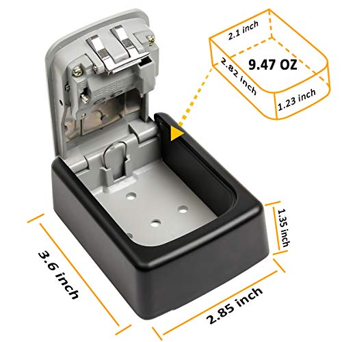 Caja fuerte para llaves, Candado de Seguridad con Combinación 4 dígitos,Caja de Seguridad para Llaves, se puede clavar en la pareds, Adecuada para el Hogar, el Garaje y la Granja,ect