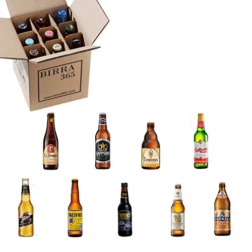 Caja selección cervezas del mundo. 9 cervezas perfectas para descubrir cervezas de Europa, Asia y América.