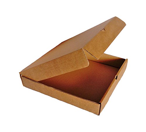 Cajas estilo cajas de pizza para envíos postales, cajas de cartón para enviar LP de vinilo, 25 unidades (color marrón), color marrón 9.5" - 60mm DEEP