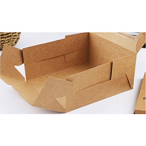 Cajas Kraft para magdalenas con 6 insertos y ventana, cajas grandes de papel kraft estándar para panadería con ventana de grado alimentario para magdalenas y caja de regalo a granel, paquete de 10