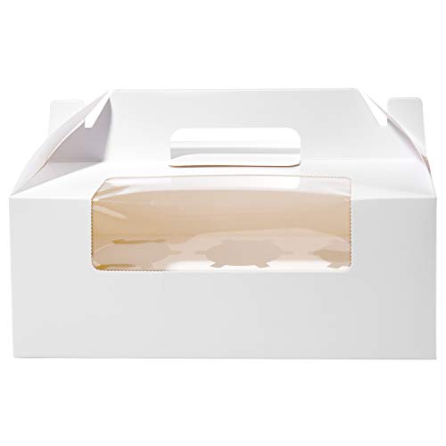 Cajas para Cupcakes, Vordas 12PCS Muffin Cupcake Boxes for 6 Cupcake, Perfecto para Decorar Pasteles y Ilevar Pasteles a Tus Amigos - Blanco