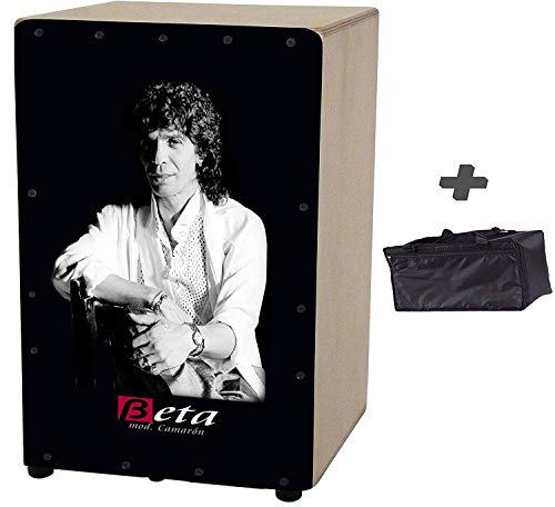 Cajón flamenco 'Beta' (by Martinez) mod Camarón + FUNDA - Caja rumbera personalizada AFINABLE