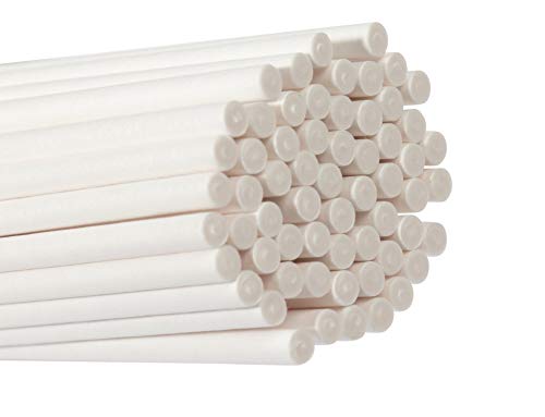 Cake Pop Sticks – 300 unidades de 10,16 cm palitos de papel para piruletas, manzanas dulces, chupetes, color blanco