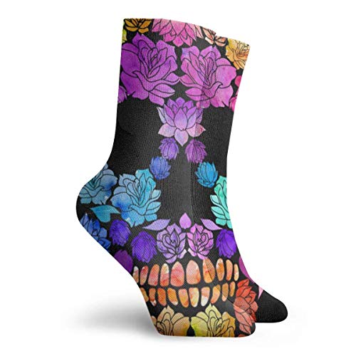 Calcetines casuales Magnífico Flor Azúcar Calavera Novedad Calf Calcetines Calf, Como Cuadro Talla única