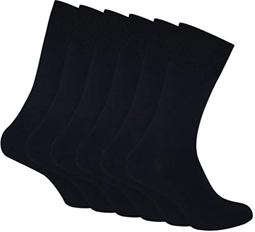 Calcetines hombres de algodón Pack 6 pares - Talla 41 46 - Negros