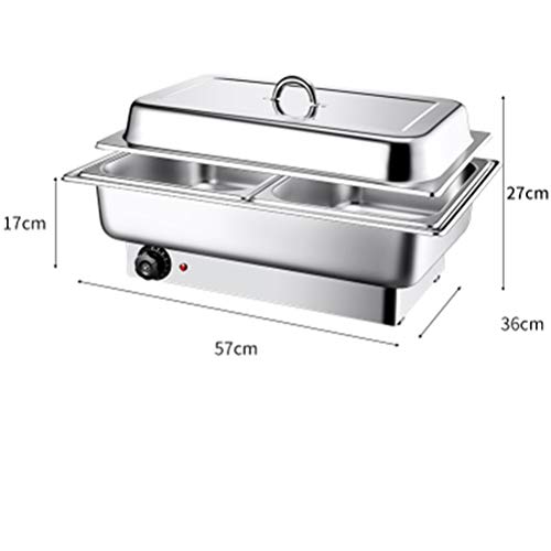 Calentador De Alimentos, Chafing Dish Calentador Comida Buffet Estufa De Desayuno Plato Frotamiento Buffet Control De Temperatura para Catering Buffet y FiestaHalf