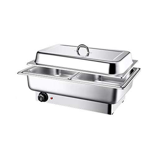 Calentador De Alimentos, Chafing Dish Calentador Comida Buffet Estufa De Desayuno Plato Frotamiento Buffet Control De Temperatura para Catering Buffet y FiestaHalf