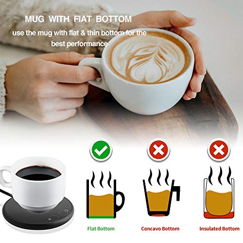 Calentador de café, Calentador de Bebidas portátil, Calentador de Tazas Inteligente, con Dos Controles de Temperatura para Uso en la Oficina o el hogar con Placa eléctrica para Bebidas