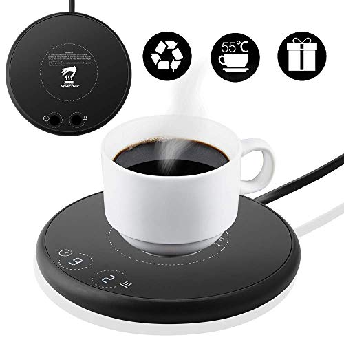 Calentador de café, Calentador de Bebidas portátil, Calentador de Tazas Inteligente, con Dos Controles de Temperatura para Uso en la Oficina o el hogar con Placa eléctrica para Bebidas