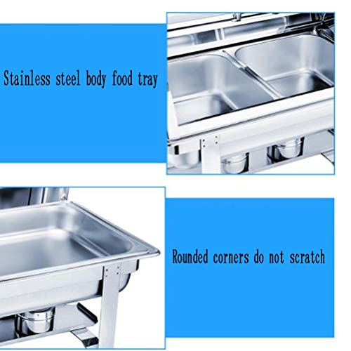 Calentadores De Comida, Calentador De Alimentos Chafing Dish Estufa De Desayuno Buffet Server Plato Frotamiento Buffet para Catering Buffet y FiestaB