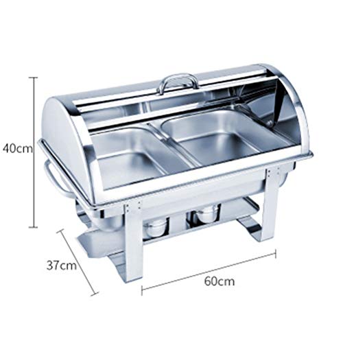 Calentadores De Comida, Calentador De Alimentos Chafing Dish Estufa De Desayuno Buffet Server Plato Frotamiento Buffet para Catering Buffet y FiestaB