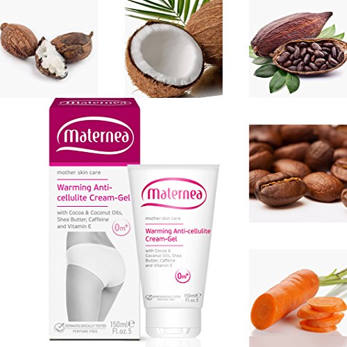 Calentamiento Anticelulítico CREAM-GEL con cacao y coco aceites, manteca de karité, cafeína y vitamina E – madre para el cuidado de la piel