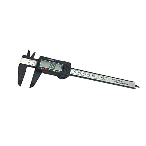 Calibrador pie de rey 0-150mm Vernier Caliper LCD Digital Regla Electrónica Fibra de carbono Vernier Caliper Calibre Medición de diámetro exterior,profundidad y precisión de paso:±0,1mm