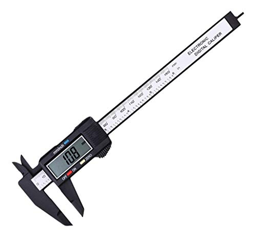 Calibrador pie de rey 0-150mm Vernier Caliper LCD Digital Regla Electrónica Fibra de carbono Vernier Caliper Calibre Medición de diámetro exterior,profundidad y precisión de paso:±0,1mm