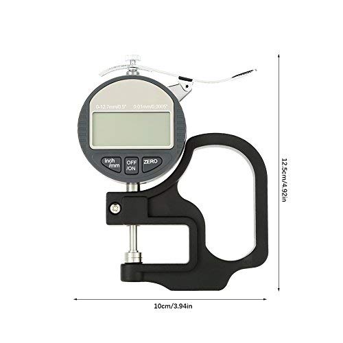 Calibre de Grosor Digital Medidor Espesor Digital Pantalla LCD Papel Cuero Tela Esponja Alambre Herramienta Medición 0-12.7mm Rango Medición Precisión 0.01mm