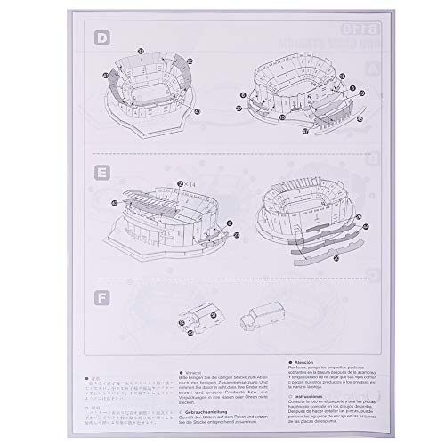 Calistouk Rompecabezas Tridimensional 3D mundialmente Campo de fútbol Rompecabezas para niños Chicos DIY Hechizo Insertar Juguete ((España))