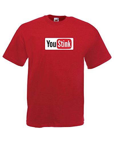 Calle calcomanías divertido novedad para hombre algodón manga corta camiseta usted apestoso YouTube fuente logo parodia S M L XL XXL XXXL Azul azul real XXL