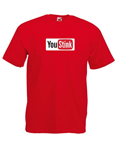 Calle calcomanías divertido novedad para hombre algodón manga corta camiseta usted apestoso YouTube fuente logo parodia S M L XL XXL XXXL Azul azul real XXL