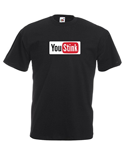 Calle calcomanías divertido novedad para hombre algodón manga corta camiseta usted apestoso YouTube fuente logo parodia S M L XL XXL XXXL Azul azul real XXL