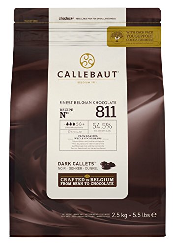 Callebaut Chocolate belga fino Dark Callets 37% de grasa total - 2.5KG, 5.5 lbs