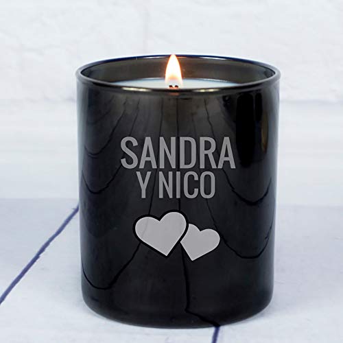 Calledelregalo Velas Personalizadas con Nombres y Motivo de Corazones