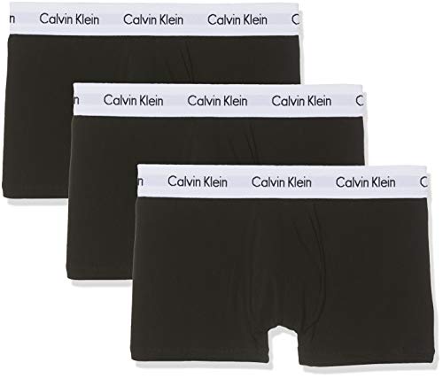 Calvin Klein 3p Low Rise Trunk Bóxer, Schwarz (Black 001), M (Pack de 3) para Hombre