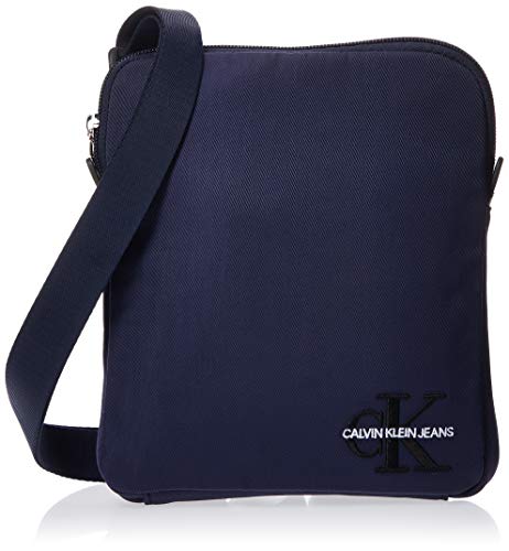 Calvin Klein - Ckj Monogram Nylon Micro Fp, Shoppers y bolsos de hombro Hombre, Azul (Navy), 0.1x0.1x0.1 cm (W x H L)