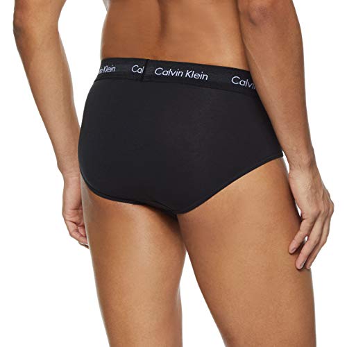 Calvin Klein Cotton Stretch-3er Slip, Azul (Black/Blue Shadow/Cobalt Water DTM WB 4ku), Medium (Pack de 3) para Hombre