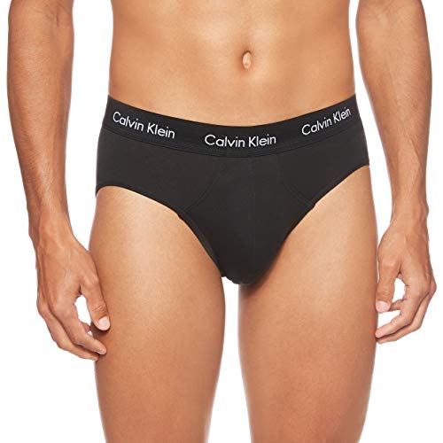 Calvin Klein Cotton Stretch-3er Slip, Azul (Black/Blue Shadow/Cobalt Water DTM WB 4ku), Medium (Pack de 3) para Hombre