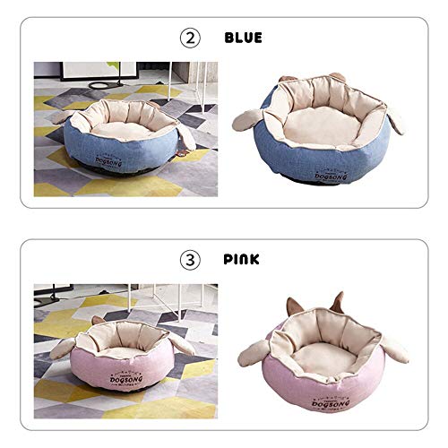 Cama para mascotas suave para perro de forma redonda saco de dormir perrera gato cachorro sofá cama mascota casa invierno cálido camas cojín confort superior M50X20Cm amarillo