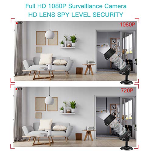 Camara Espia Oculta, Cámara de Vigilancia Magnética Full HD 1080P con Detección de Movimiento y Visión Nocturna, Vigilancia de mini Camara Espia Interior / Exterior Compatible con Expansión 128G