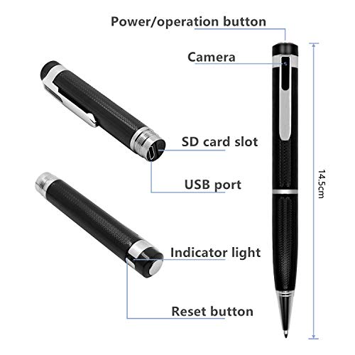 Cámaras Espía Pen, Amyway Cámara Oculta 1080P HD Mini cámara portátil de Bolsillo Cámara Oculta Cámara grabadora de Audio y Video para Negocios y conferencias con detección de Movimiento